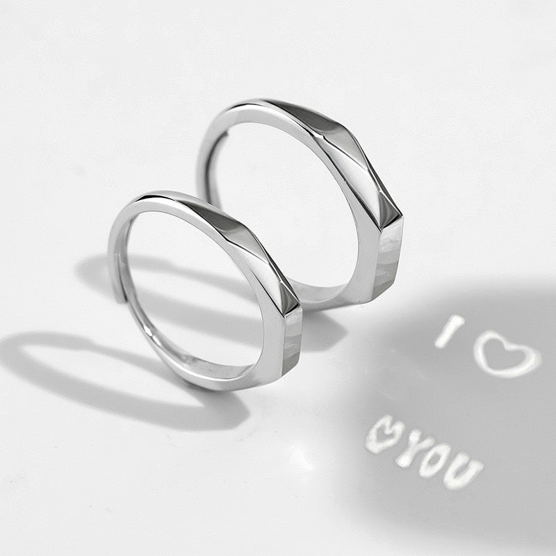 Bagues de couples I love you - خاتم انعكاس عشّاق الحب
