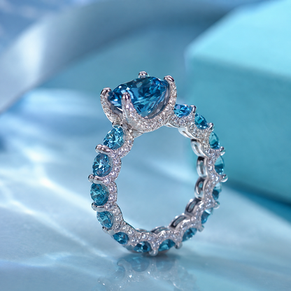 Bague sapphir bleu ciel - خاتم ذو الحجر  أزرق سماوي