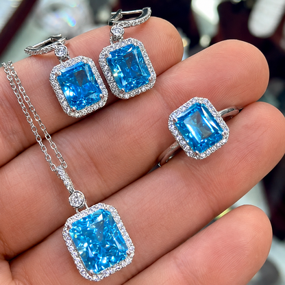 parure de bijoux bleue Saphyre- طقم مجوهرات  السفير الزرقاء