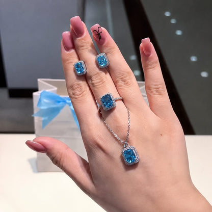 parure de bijoux bleue Saphyre- طقم مجوهرات  السفير الزرقاء