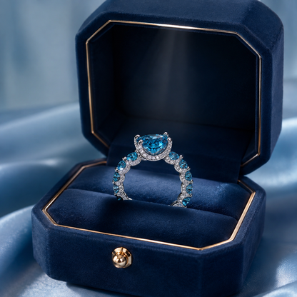 Bague sapphir bleu ciel - خاتم ذو الحجر  أزرق سماوي